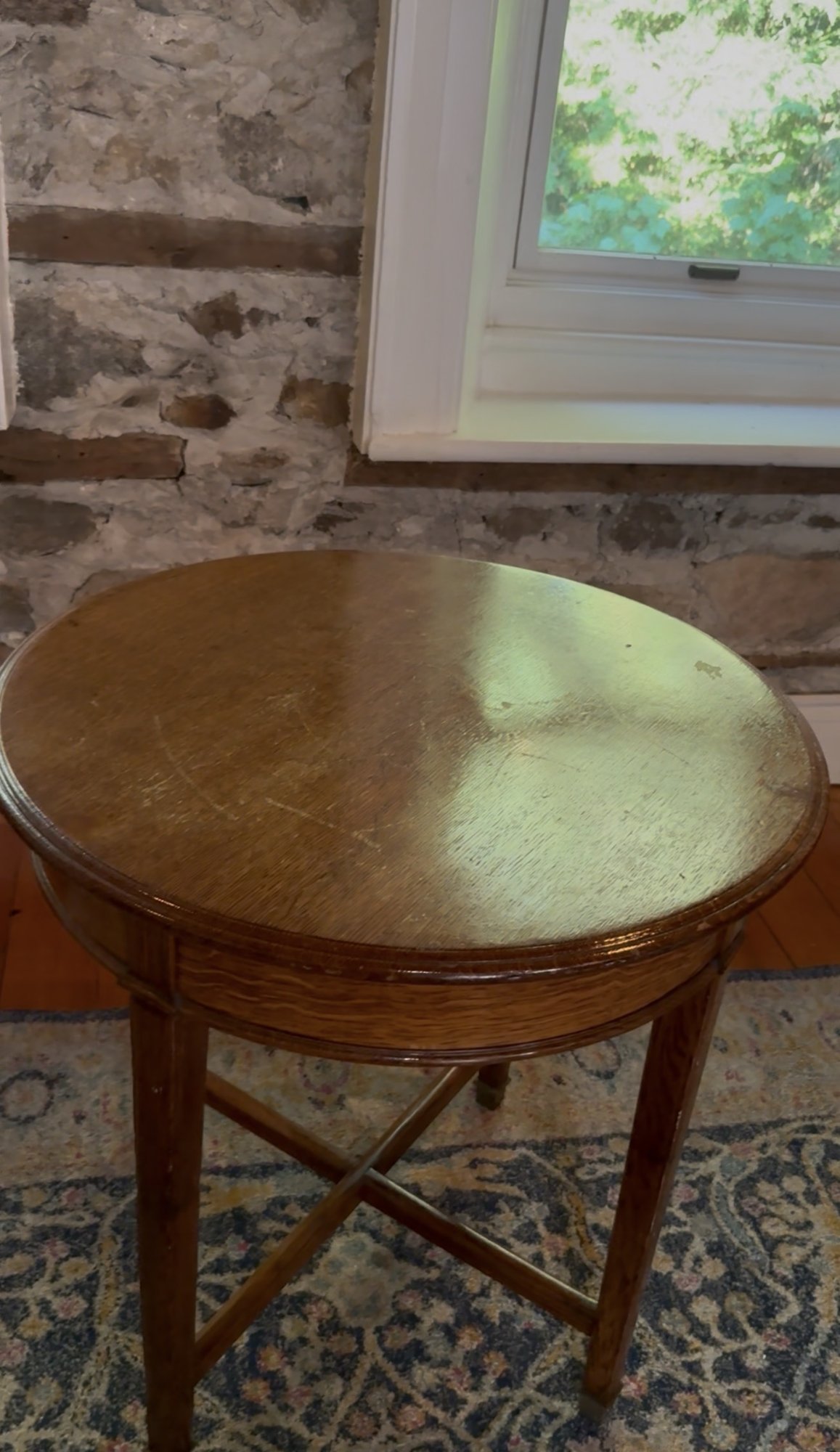 Worn furniture finish before Revival